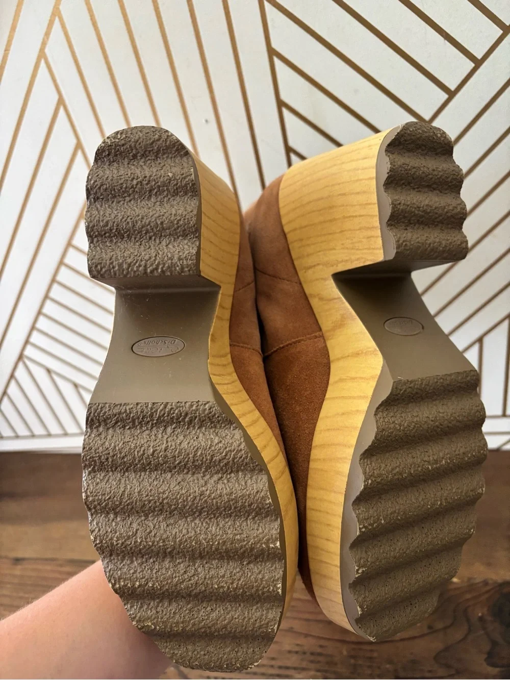 Dr. Scholl's Tan Suede Platform Ankle Booties